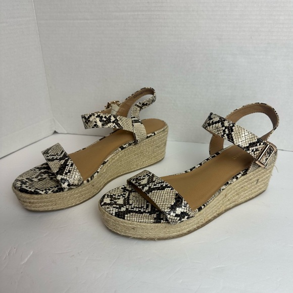 Lane Bryant Espadrille Snakeskin Wedges Strappy Sandals Womens Size 11 W​ide - Picture 5 of 13